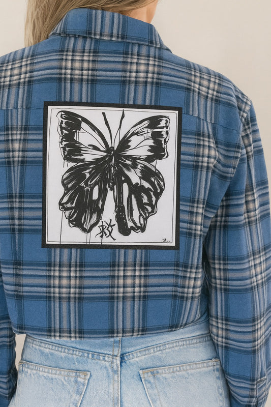 OOAK Butterfly Flannel Shirt