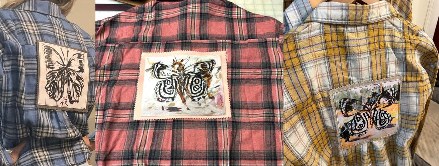 OOAK Butterfly Flannel Shirt